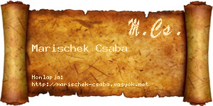 Marischek Csaba névjegykártya